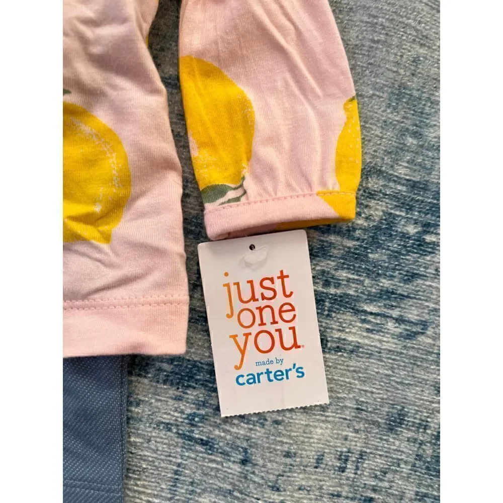 NWT! Carter’s Pink Yellow Lemons 2 Piece Set Newborn